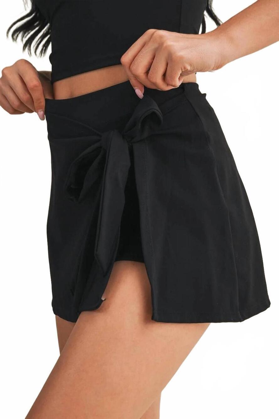 NEW KIMBERLY C wrap tie skort in black - Picture 6 of 10
